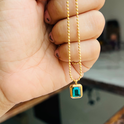 The Power in Green – Emerald Charm Necklace